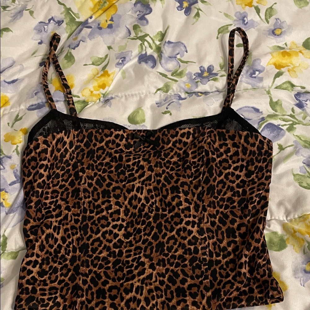 Edikted Leopard Print Camisole with Black Trim